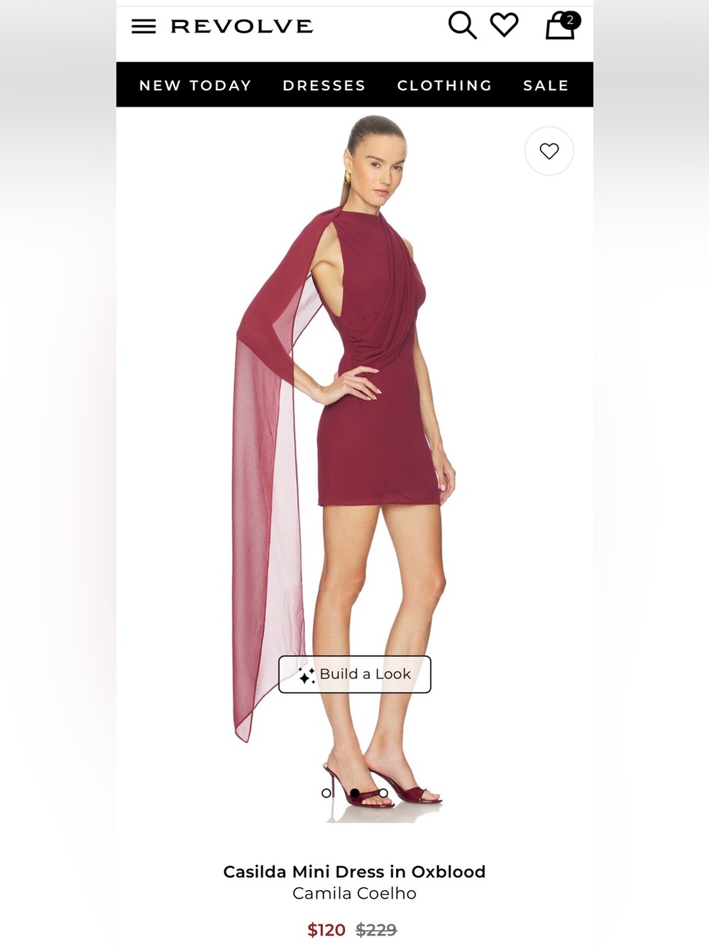 Revolve | Camila Coelho Burgundy Mini Dress